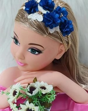 Faixa Belli Jardim Azul Royal com Dourado