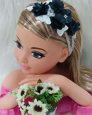 Faixa Belli Jardim Azul Petroleo com Prata