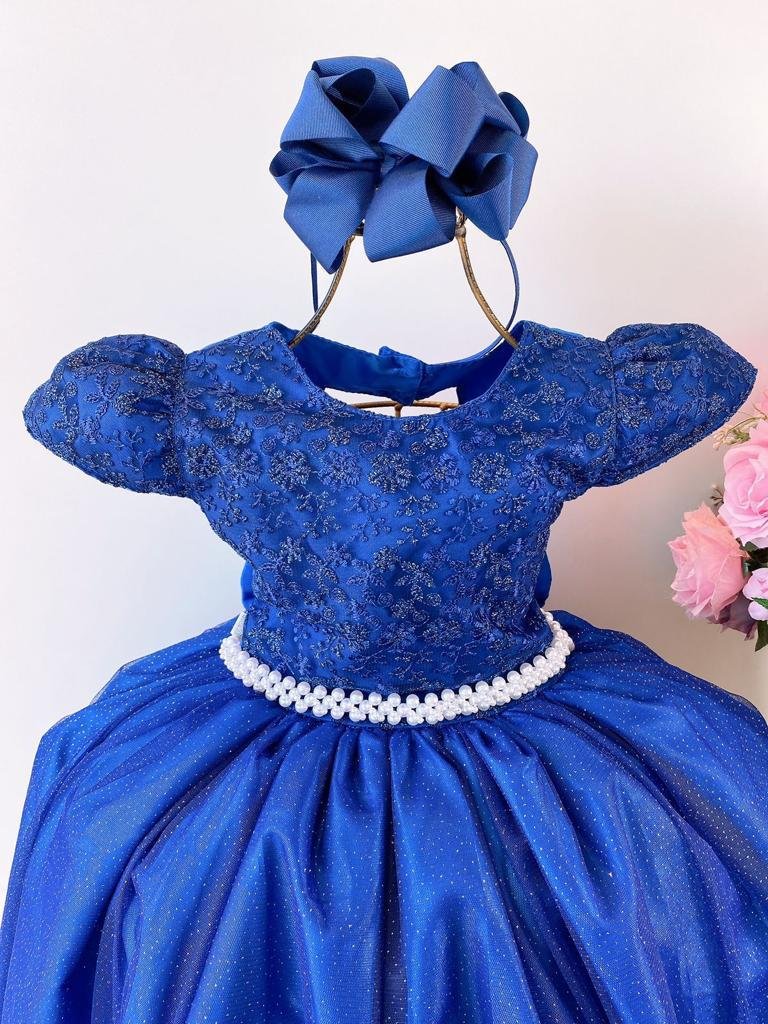 Vestido Juvenil Mariê Longo Azul Royal - Imagem 2