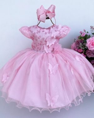 Vestido Infantil Marie Rosa Bebê