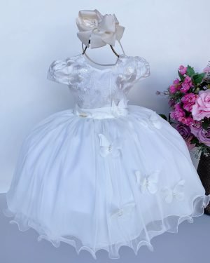 Vestido Infantil Vila Lele Marfim
