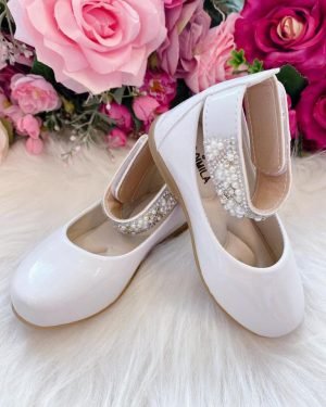 Sapatilha Flor di Mila Branco "Perolas" Luxo
