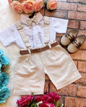 Conjunto Miss Cherry Social Linho Shorts Gustavo