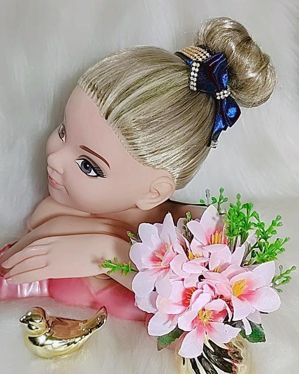 Porta Coque Belli Azul Petroleo Laço Strass