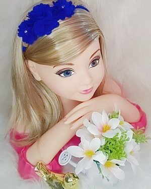 Faixa Belli Flor e Strass Azul Royal