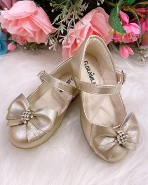 Sapatilha Flor Di Mila Dourado Isis Strass