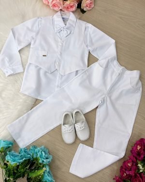 Conjunto Meninos Kanga Danilo Social Branco Colete