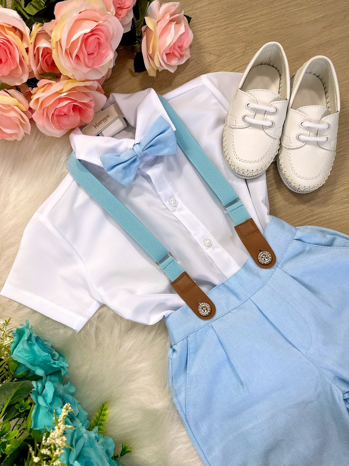 Conjunto Kanga Social Miguel Azul Bebe Shorts Suspensorio - Imagem 2