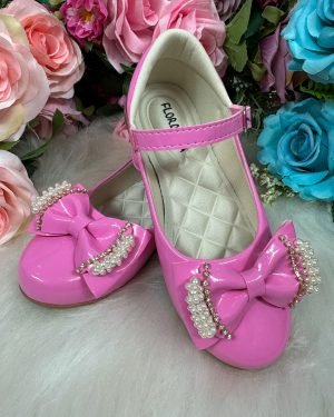 Sapatilha Flor di Mila Rosa Chiclete Perolas Neide
