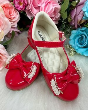 Sapatilha Flor di Mila Vermelha Pérolas Neide