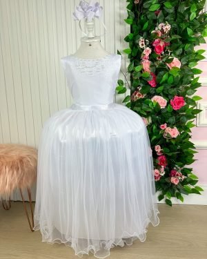 Vestido Infantil Enjoy Longo Regata Branco