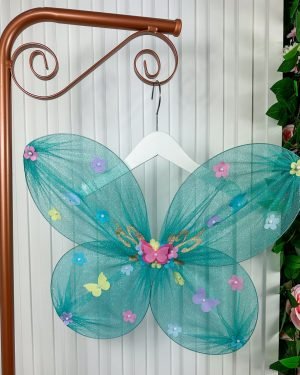 Asa De Borboletas / Fadas Infantil Verde Tiffany