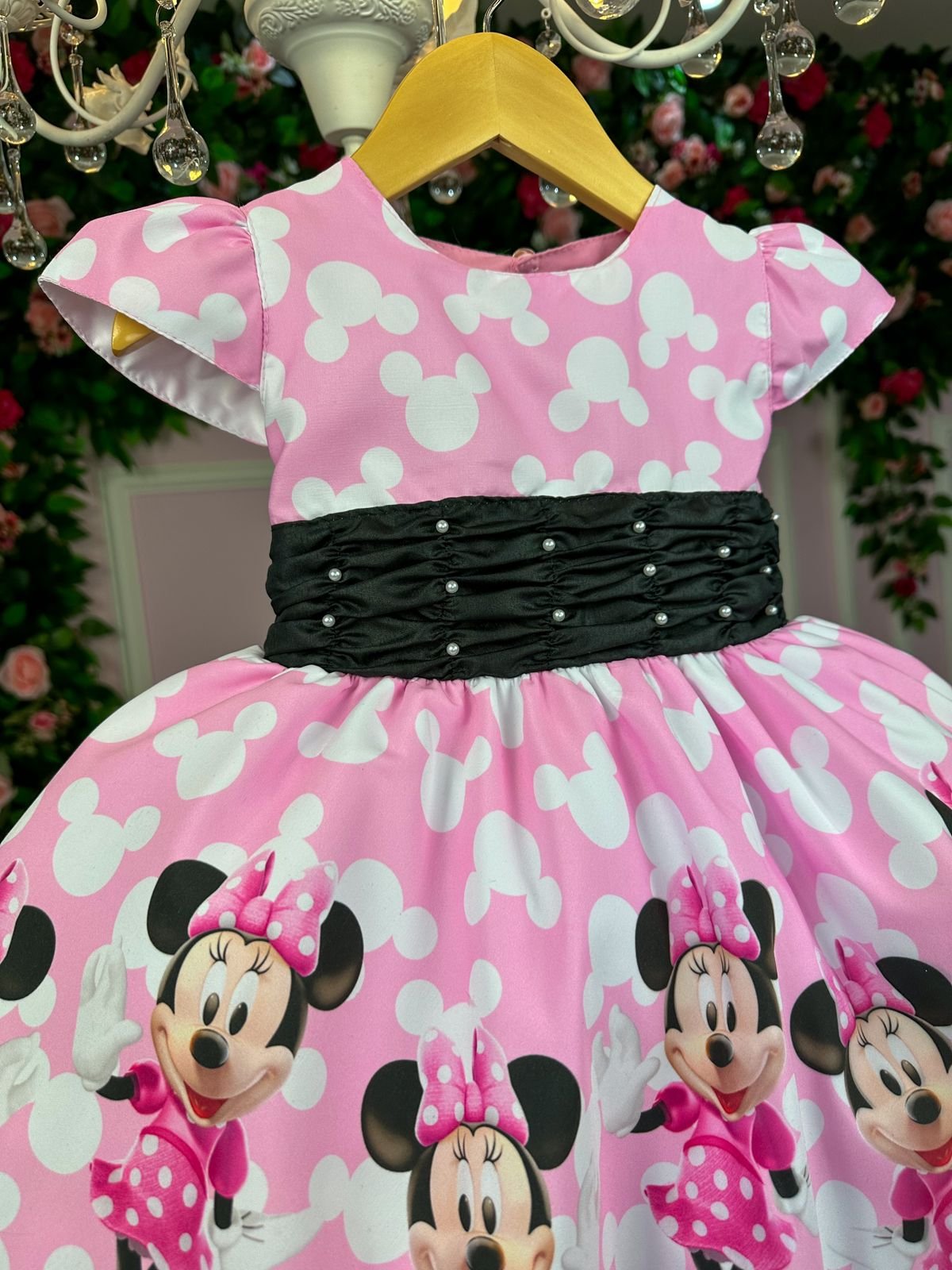Vestido Tematico Luxo Minnie/Minie Rosa - Imagem 3