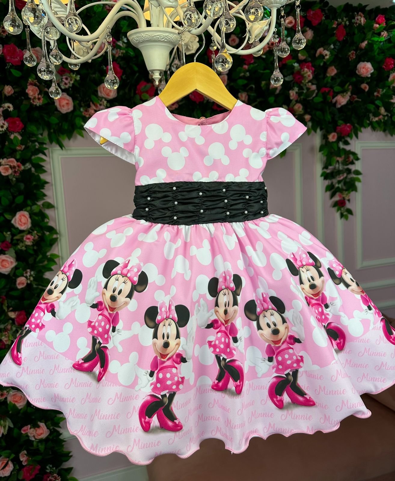 Vestido Tematico Luxo Minnie/Minie Rosa