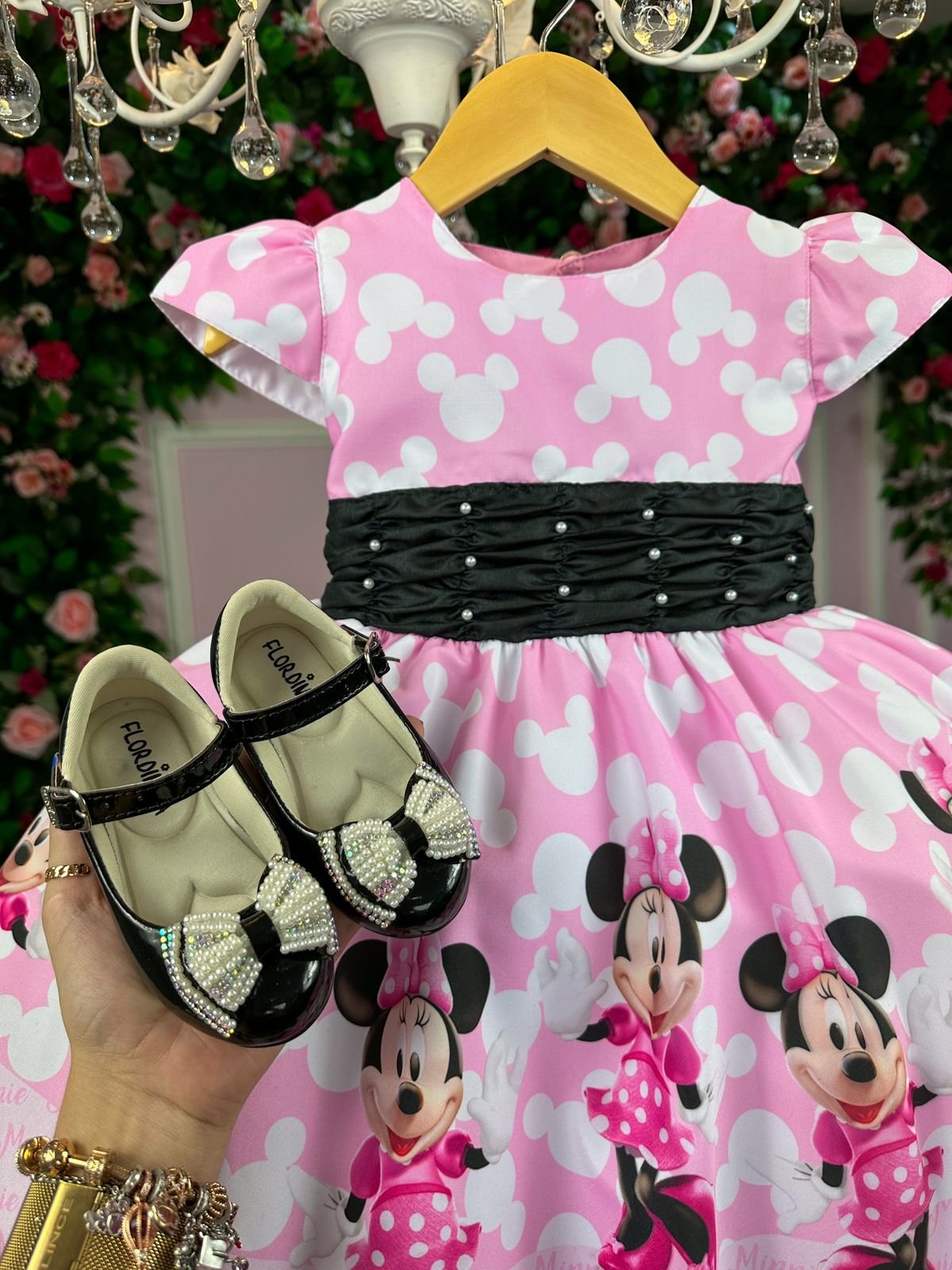 Vestido Tematico Luxo Minnie/Minie Rosa - Imagem 4