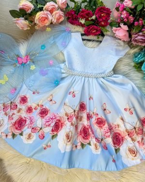 Vestido Giovanella /Giovanela Azul Bebe Borboletas