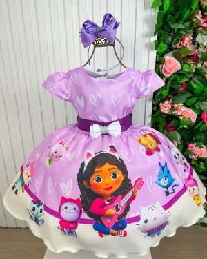 Vestido Infantil Tematicos Luxo A Casa Magica da Gabby