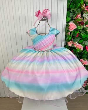 Vestido Infantil Giovanella/Giovanela Colorido - Arco Iris