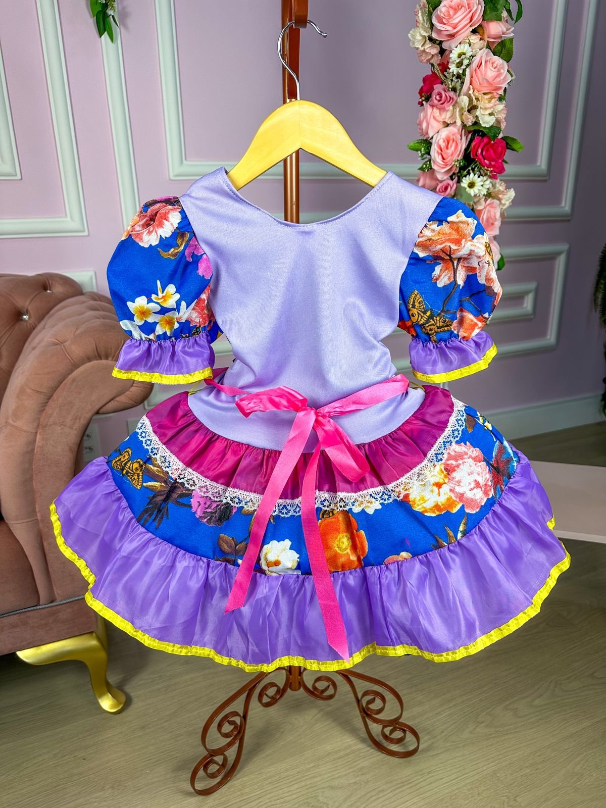 Vestido Junino Luxo Modelo 2 Estampa 3 - Imagem 2