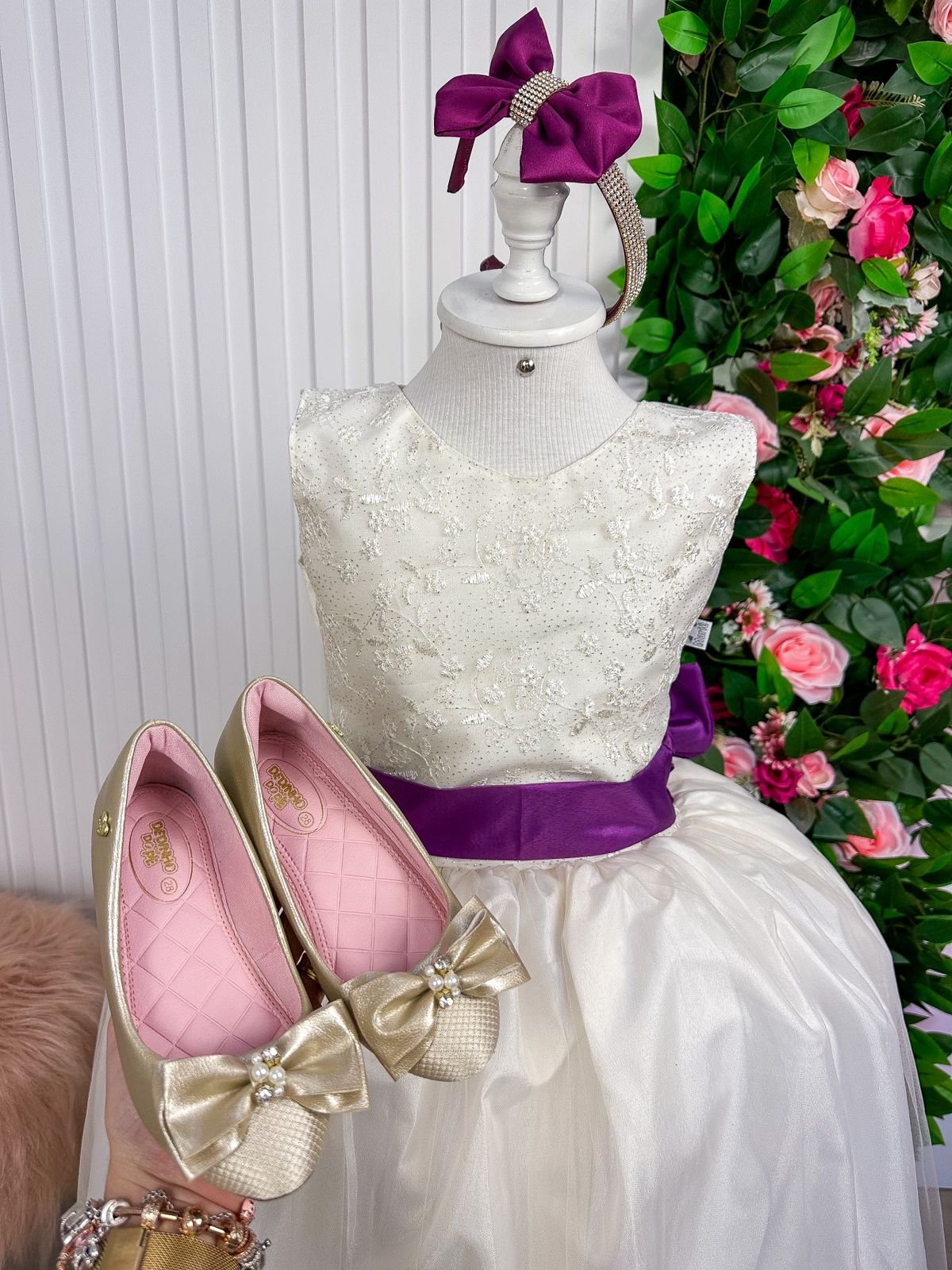 Vestido Marie Longo OFF Laço Roxo - Imagem 3