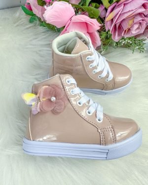 Tênis Bota D Milan Flores Nude