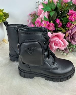 Bota Bolsinha Nilqi Preto Cano Médio