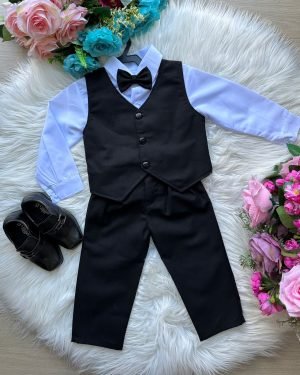 Conjunto Miss Cherry Social Colete Preto