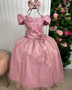 Vestido Marie Longo Manga Princesa Rose