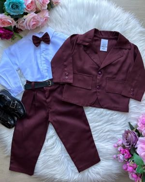 Conjunto Miss Cherry Social Terno - Blaizer Marsala
