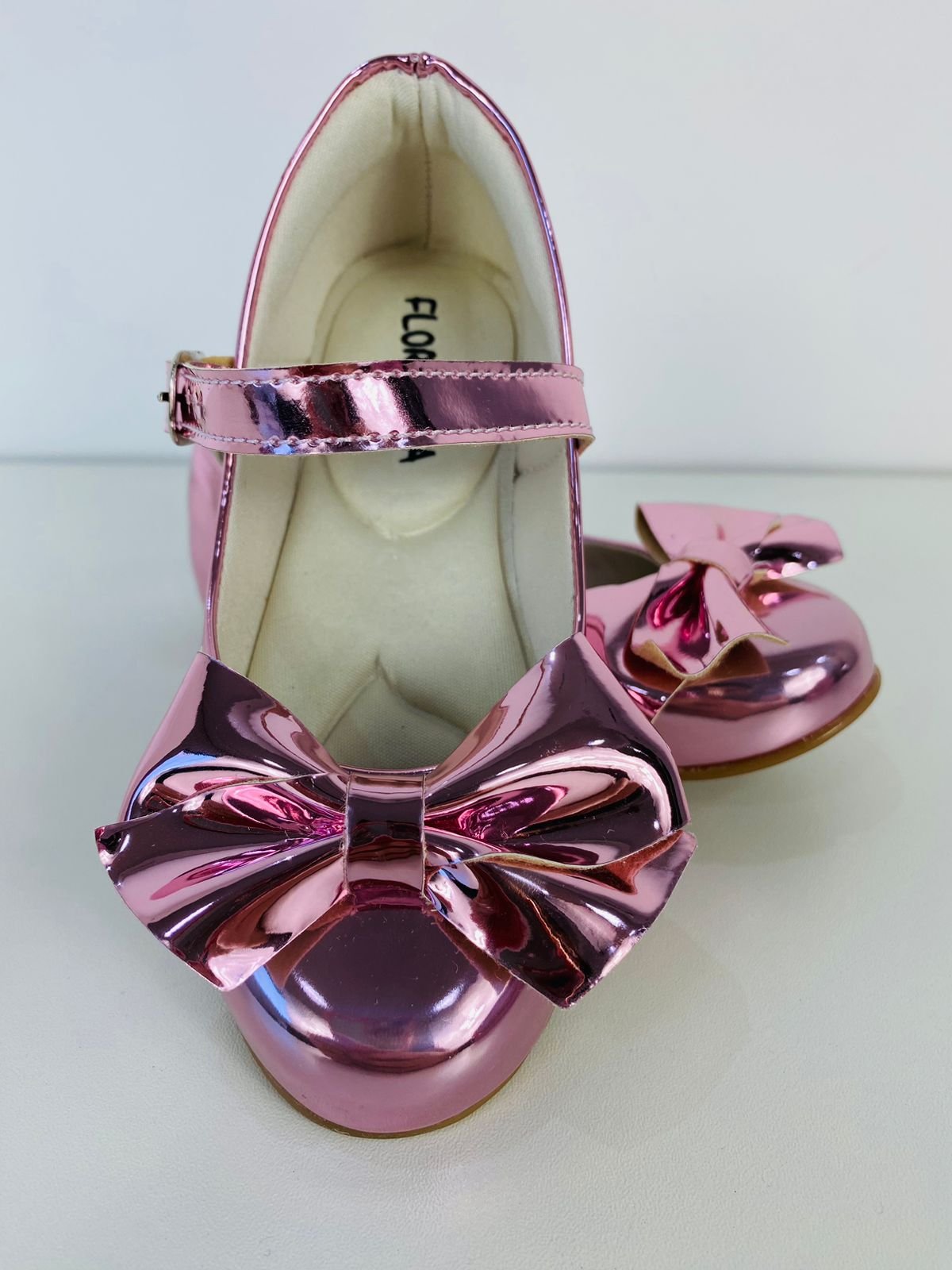 Sapatilha Flor Di Mila Laço Rose Metalizado - Imagem 3