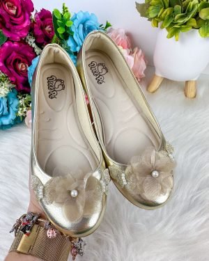 Sapatilha Doce Pe Jardim Encantado Dourada Modelo 2