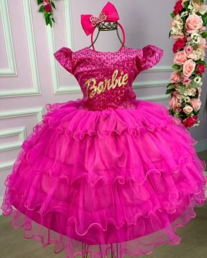 Vestido Princesa Belli Barbie Babado