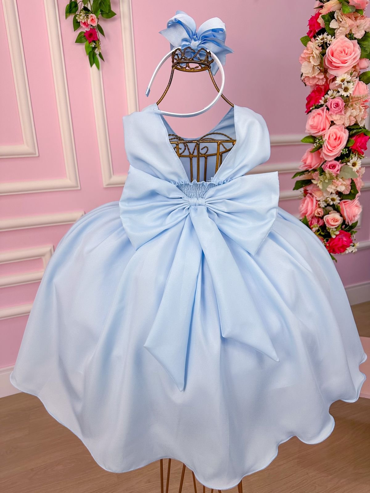 Vestido Belle Fille Lacinho Azul Bebe - Imagem 4