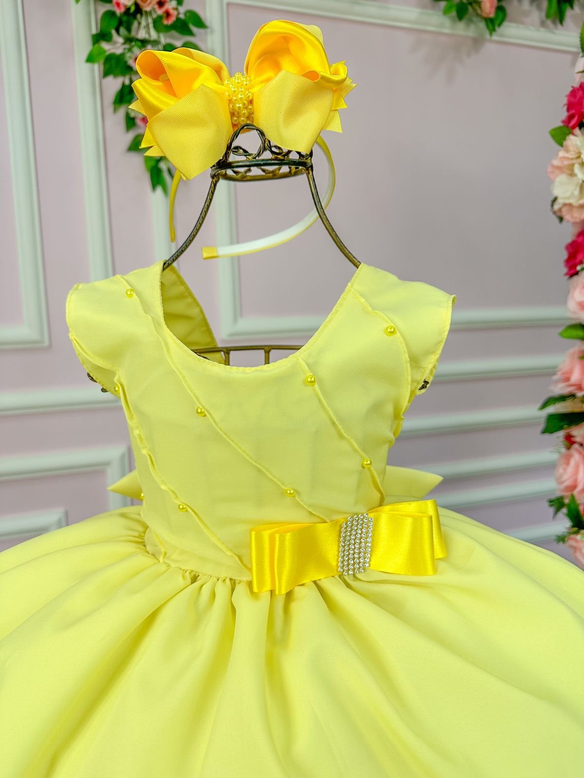 Vestido Belle Fille Lacinho Amarelo - Imagem 2