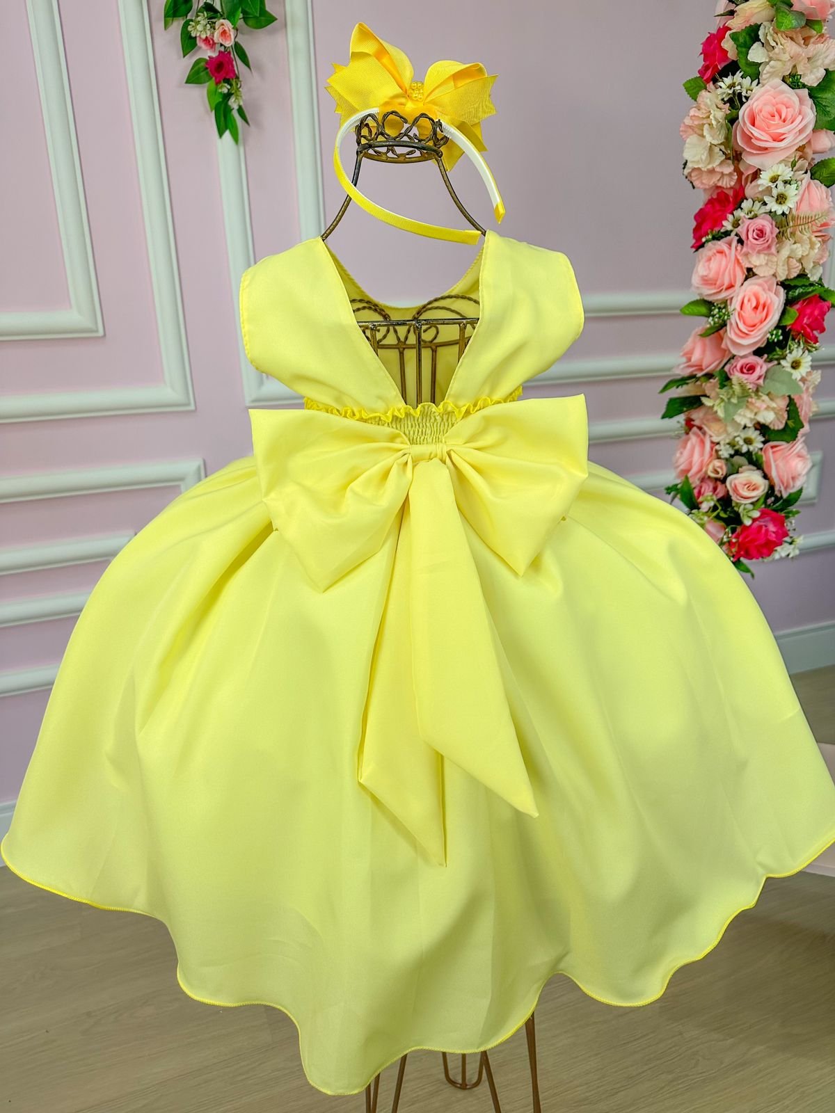 Vestido Belle Fille Lacinho Amarelo - Imagem 4
