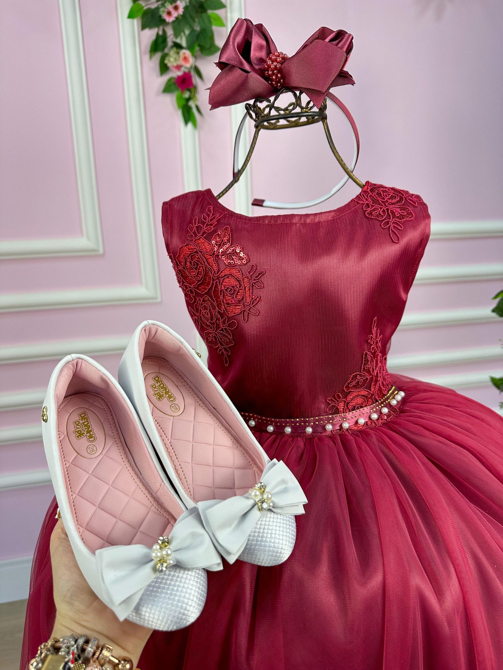 Vestido Enjoy Juvenil Helena Marsala - Imagem 3