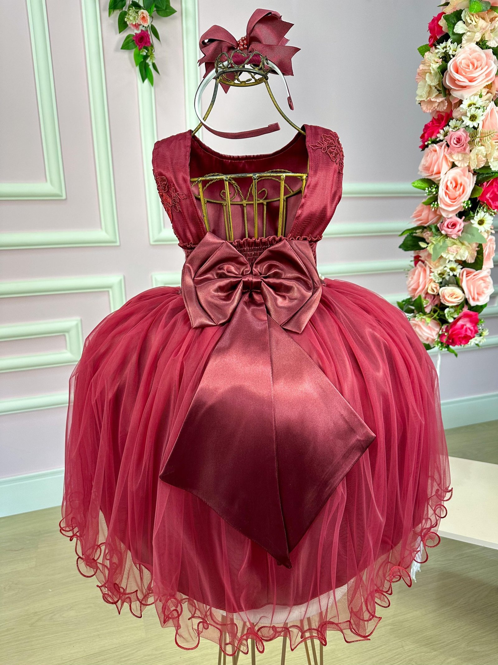 Vestido Enjoy Juvenil Helena Marsala - Imagem 4