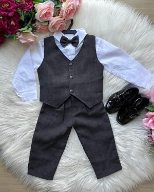 Conjunto Miss Cherry Colete Alfaiataria Preto