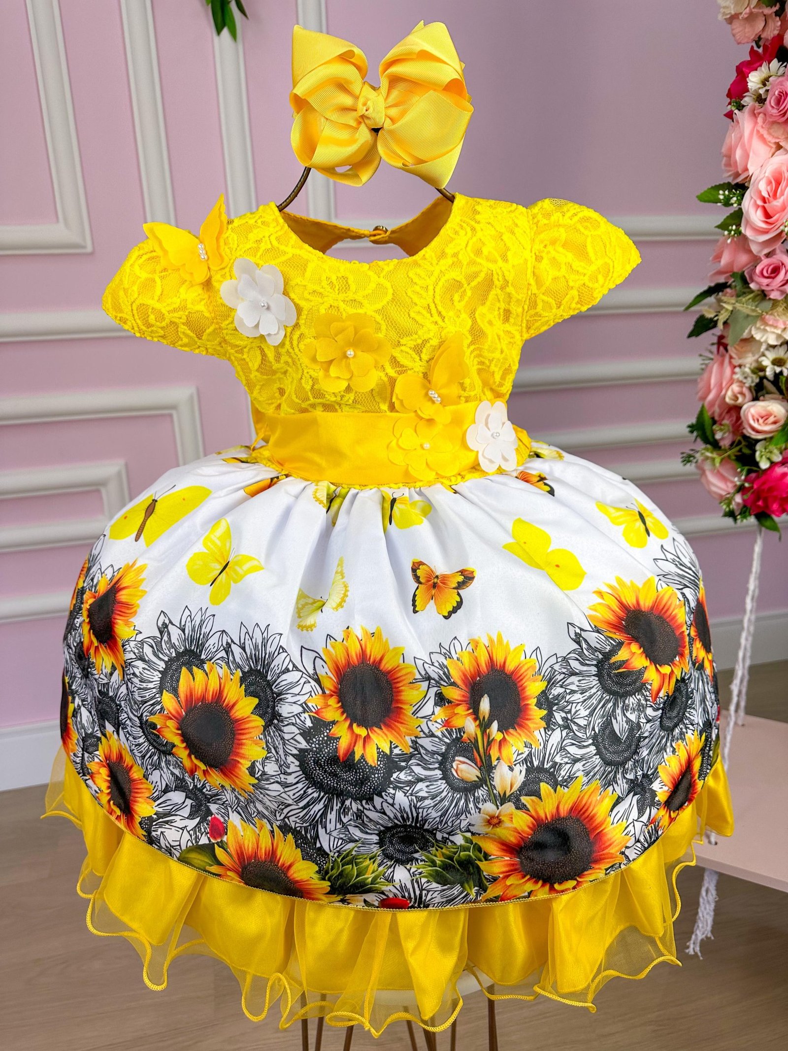 Vestido Marie Jardim De Girassol Modelo 2