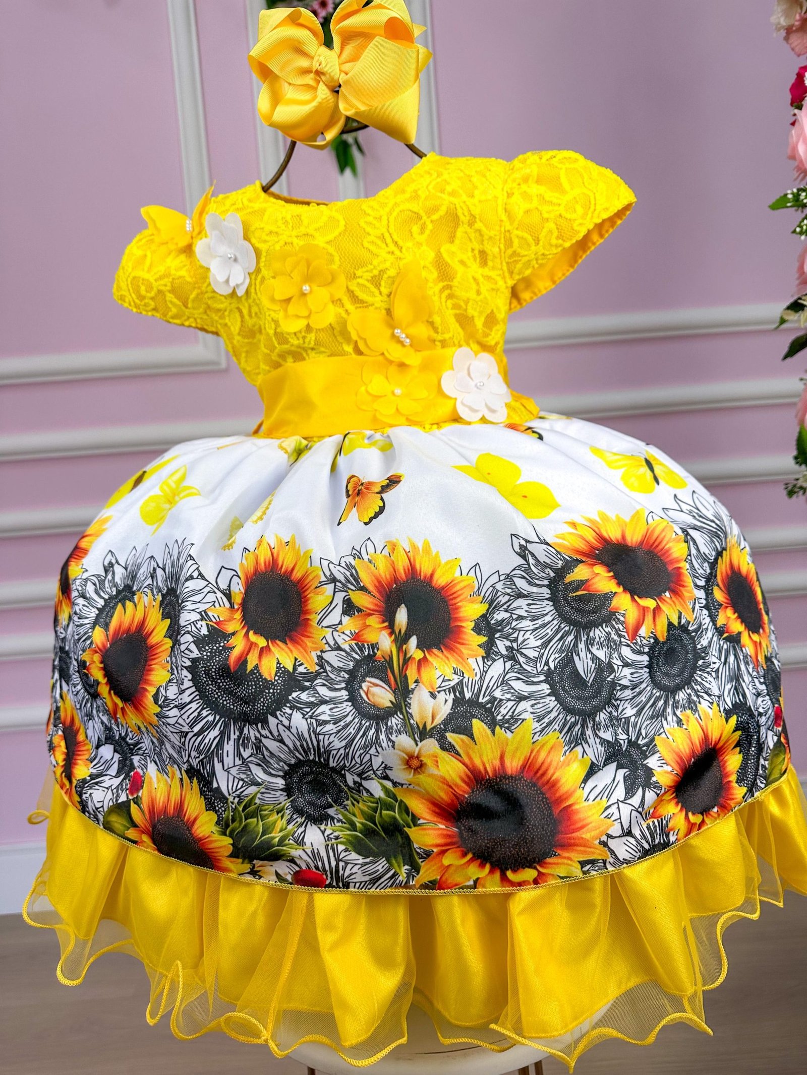 Vestido Marie Jardim De Girassol Modelo 2 - Imagem 2