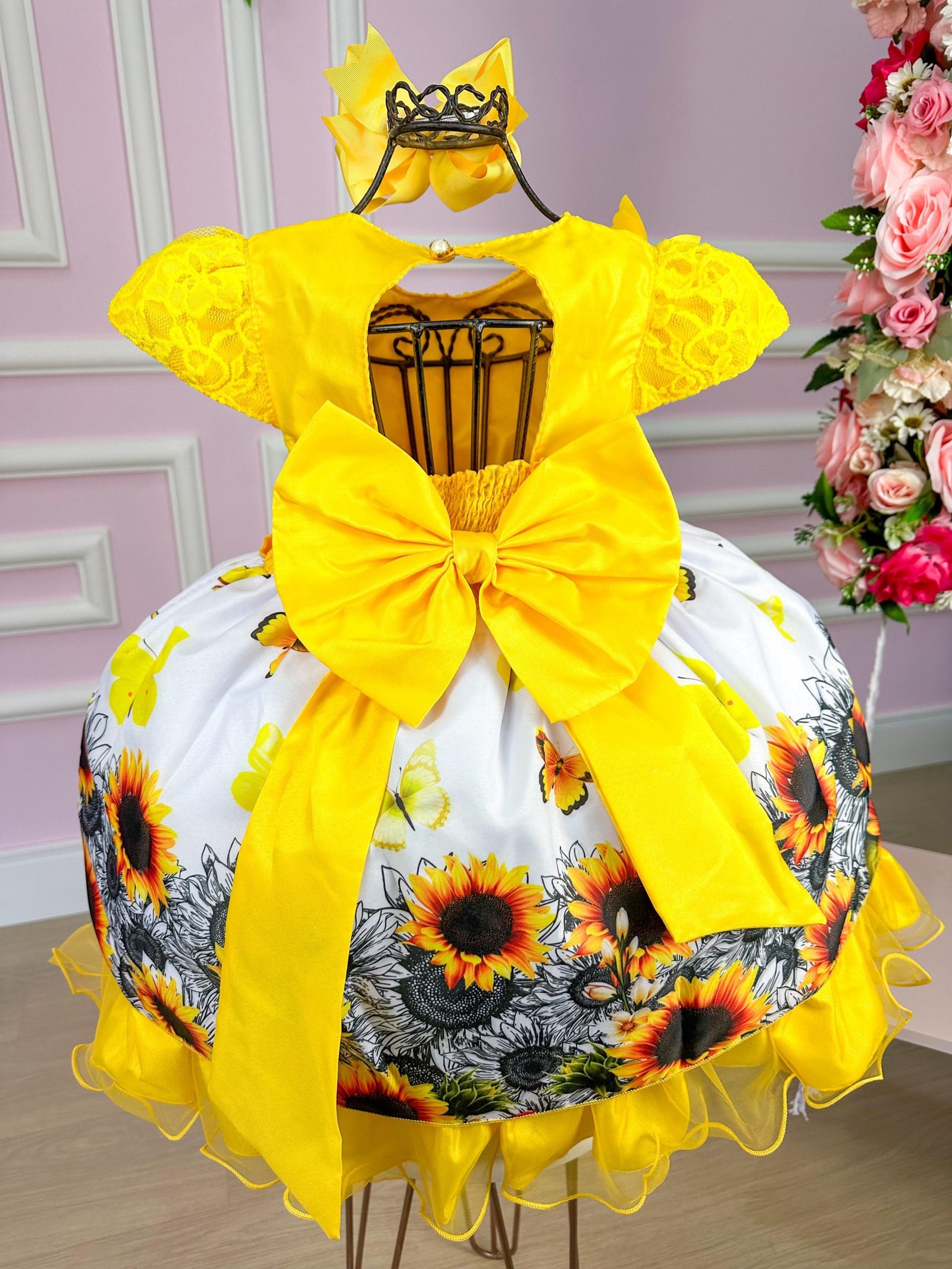 Vestido Marie Jardim De Girassol Modelo 2 - Imagem 6