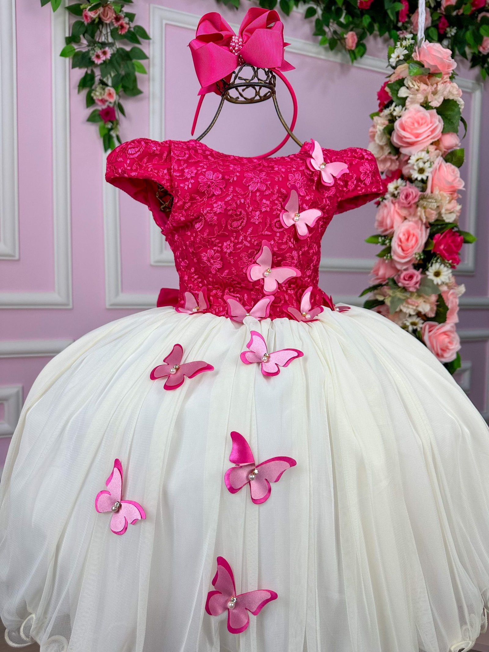 Vestido Vila Lele Juvenil Jade Peito Pink - Imagem 3