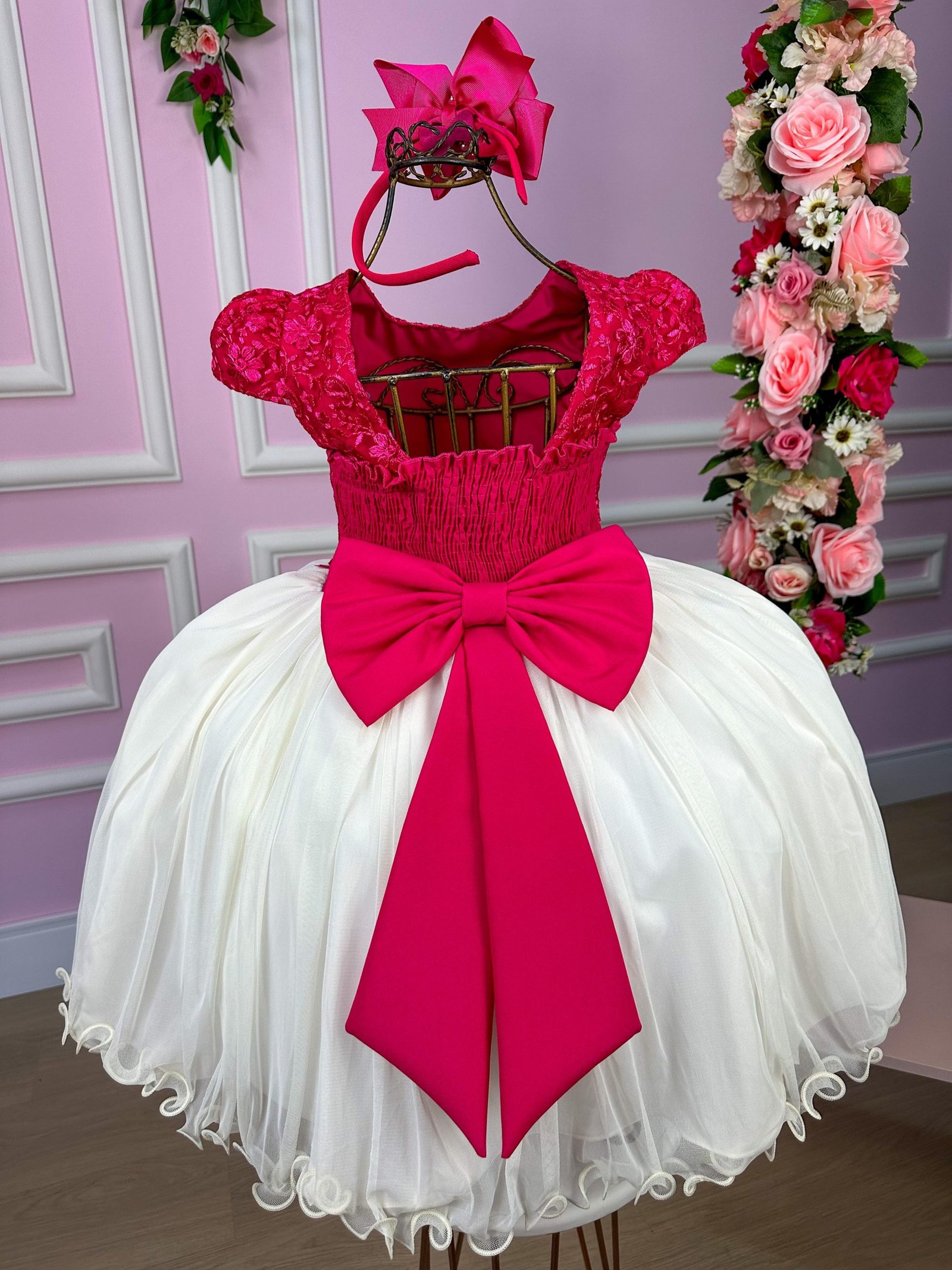 Vestido Vila Lele Juvenil Jade Peito Pink - Imagem 5