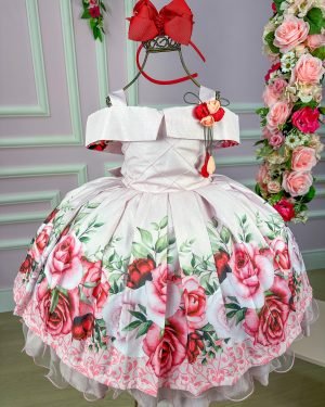 Vestido Bella Child Rosa Bebe Florido