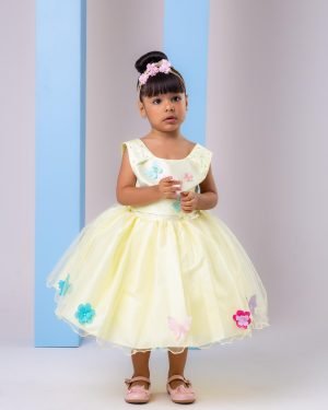Vestido Princesa Belli Anabel Jardim Encantado Amarelo