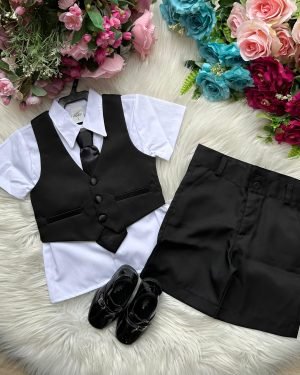 Conjunto Meninos Didie Social Colete Preto
