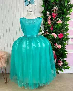 Vestido Enjoy Longo Regata Verde Tiffany