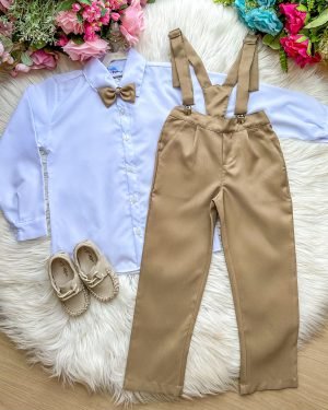 Conjunto Kanga Social Gustavo Marrom Castor Suspensorio