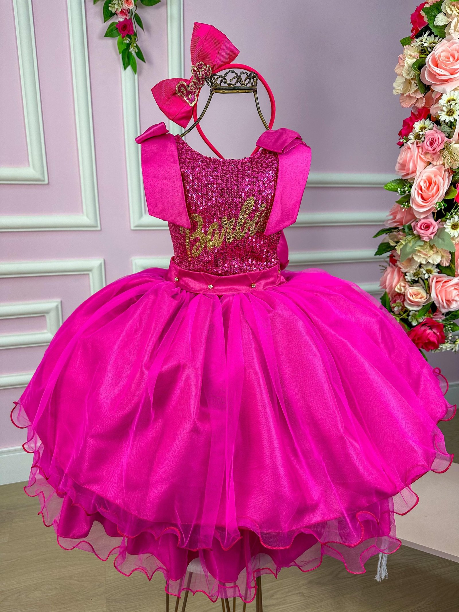 Vestido Princesa Belli Tematico Barbie Girls - Imagem 6