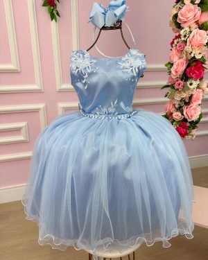 Vestido Infantil Enjoy Juvenil Helena Azul Bebe